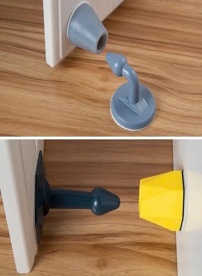 NOMAZO Door Stopper Floor Holder Anti-Collision Door Bumper Strip Rubber Doorstop Wedge with 3M Double-Sided Tape | Hidden Sticker Floor Mounted Door Stopper Multicolor - Image 4